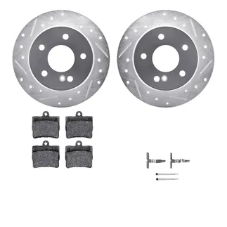 R1 Concepts WGYH1-63065 eLINE Rotor - Drilled & Slotted - Silver W/ Semi-Met Pads